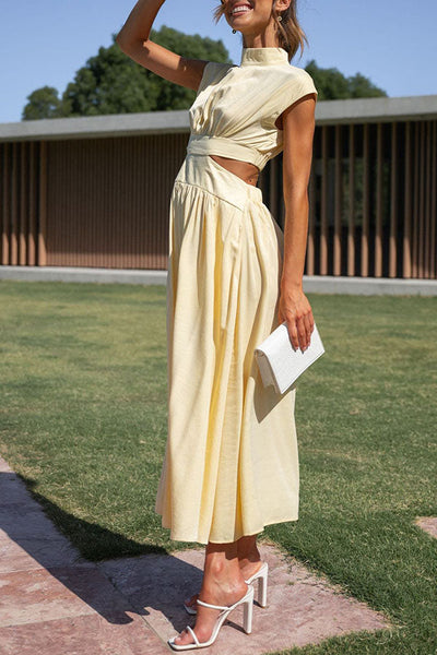 Quincy – Robe Midi avec Découpe et Poches
