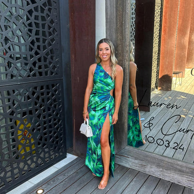 Magalie – Robe Calista vert émeraude