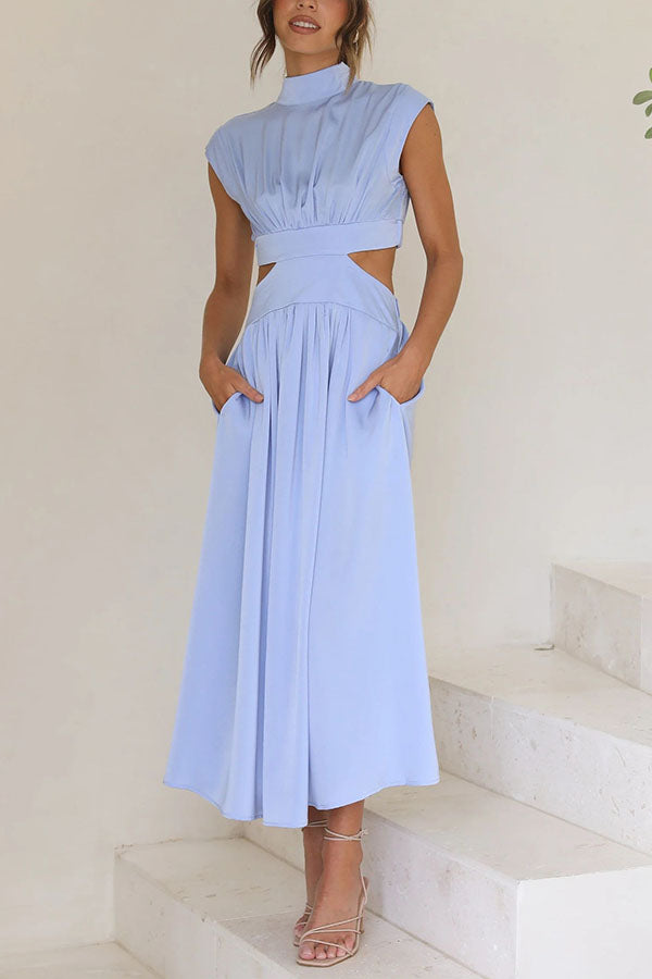 Quincy – Robe Midi avec Découpe et Poches