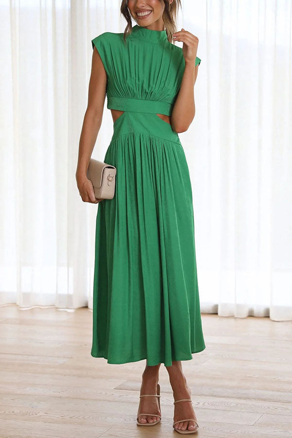 Quincy – Robe Midi avec Découpe et Poches