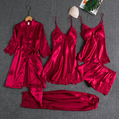 Naomi – Ensemble nuisette 5 pièces en satin glacé