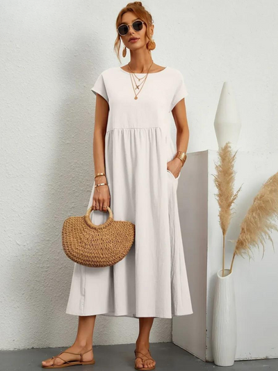 Ruby - Robe Essentielle Élégante en Coton et Lin