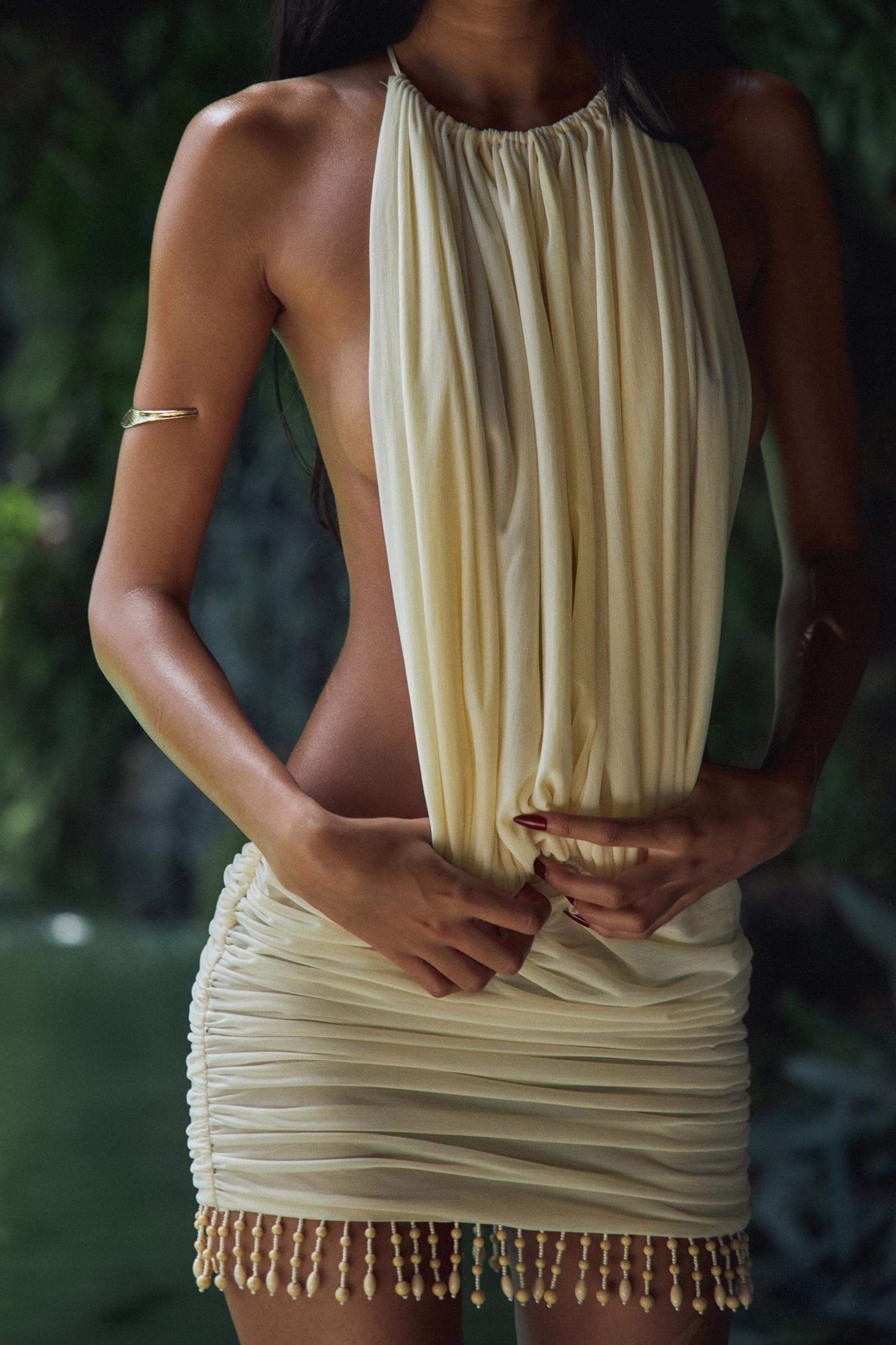 Naïa - Robe Drapée & Détails Perles