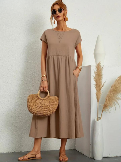 Ruby - Robe Essentielle Élégante en Coton et Lin
