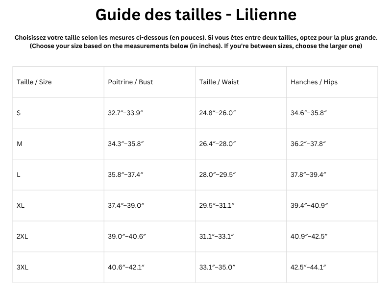 Guide des tailles