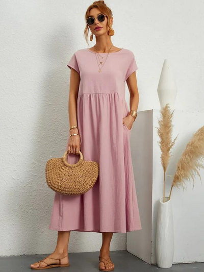 Ruby - Robe Essentielle Élégante en Coton et Lin