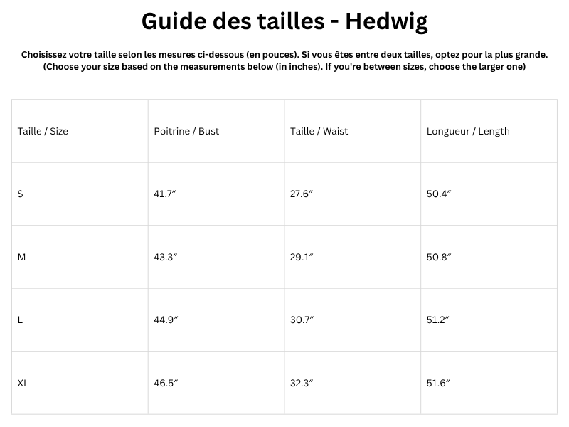 Guide des tailles