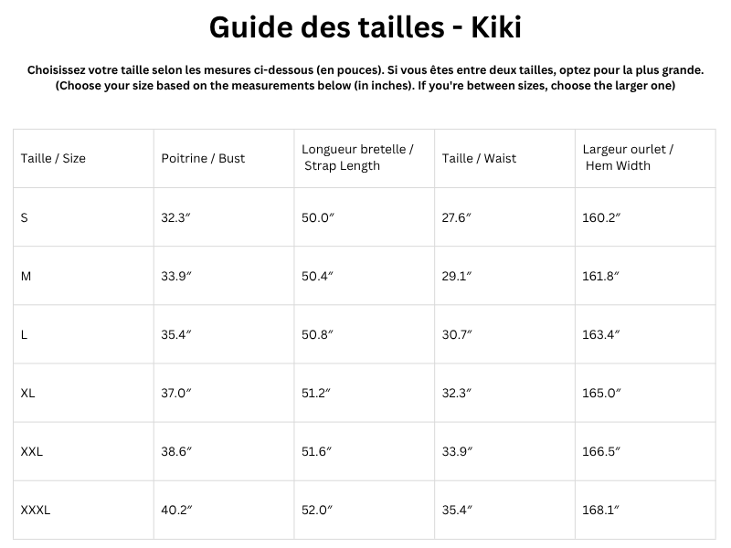 Guide des tailles