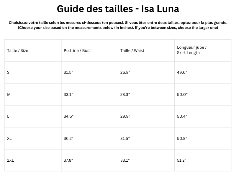 Guide des tailles