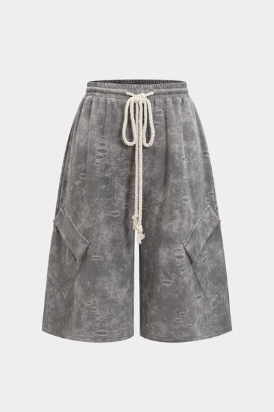 Noa - Short taille haute délavé avec cordon