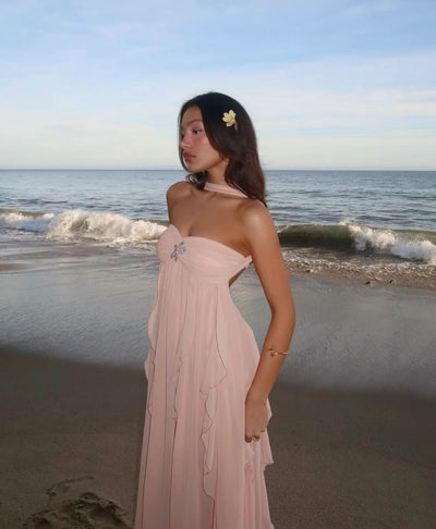 Collins - Robe maxi sans bretelles à volants
