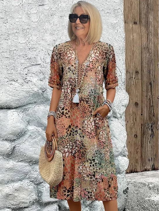 Chloe – Robe Mi-Longue au Style Vibrant