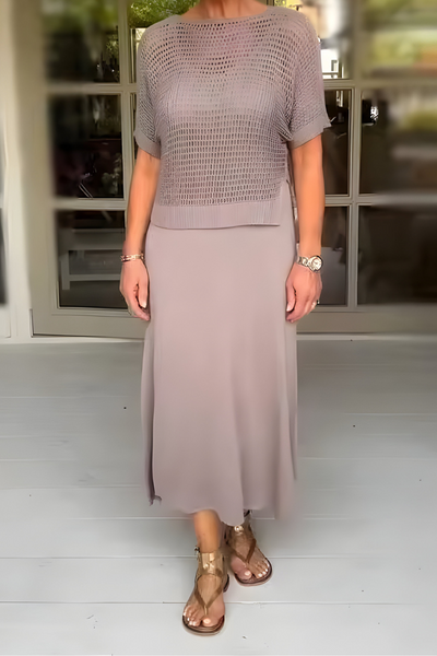 Jocelyne - Robe d'été avec haut en tricot