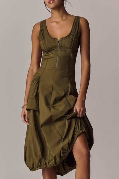 Inès - Robe à ourlet bouffant – esprit utilitaire