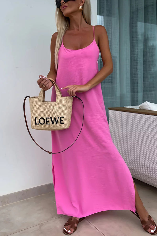 Myriam - Robe Maxi Unie Dos Nu à Bretelles