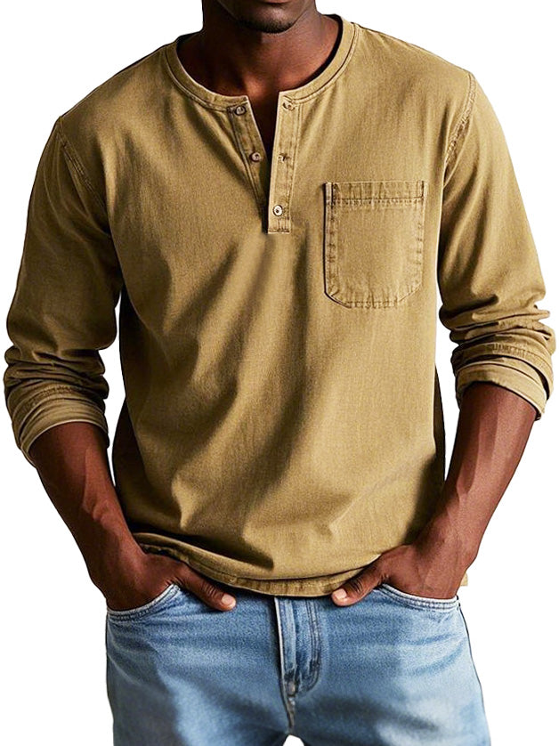 Thomas - Chemise vintage à manches longues