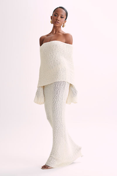 Marisol - Robe Longue Bouclée à Épaules Dénudées