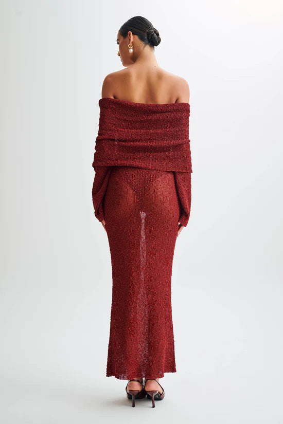Marisol - Robe Longue Bouclée à Épaules Dénudées