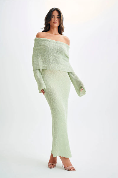 Marisol - Robe Longue Bouclée à Épaules Dénudées