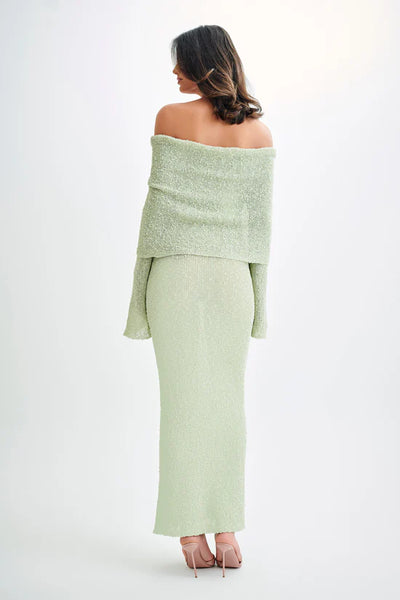 Marisol - Robe Longue Bouclée à Épaules Dénudées