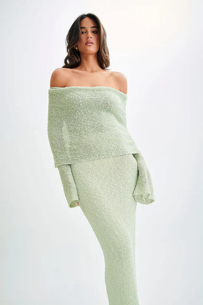 Marisol - Robe Longue Bouclée à Épaules Dénudées