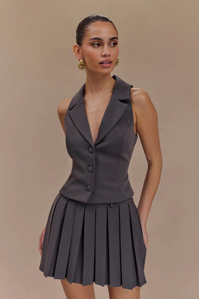 Mura – Ensemble Tailleur Structuré avec Gilet et Jupe