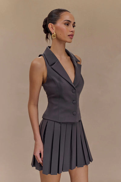 Mura – Ensemble Tailleur Structuré avec Gilet et Jupe