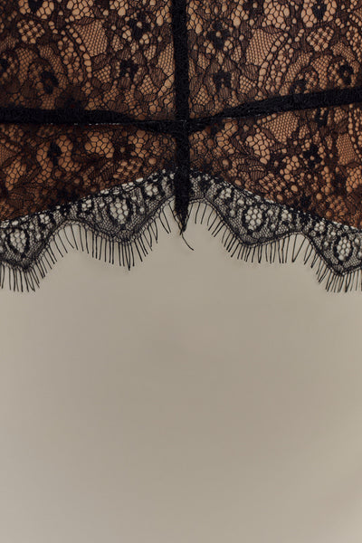 Zafria - Robe Longue en Dentelle et Satin