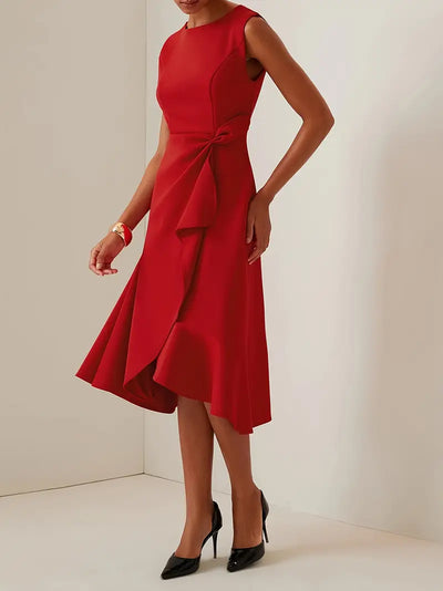 Sonia - Robe midi asymétrique drapée
