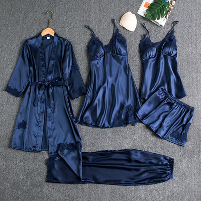 Naomi – Ensemble nuisette 5 pièces en satin glacé