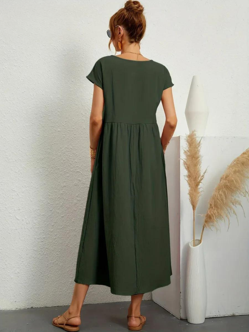 Ruby - Robe Essentielle Élégante en Coton et Lin