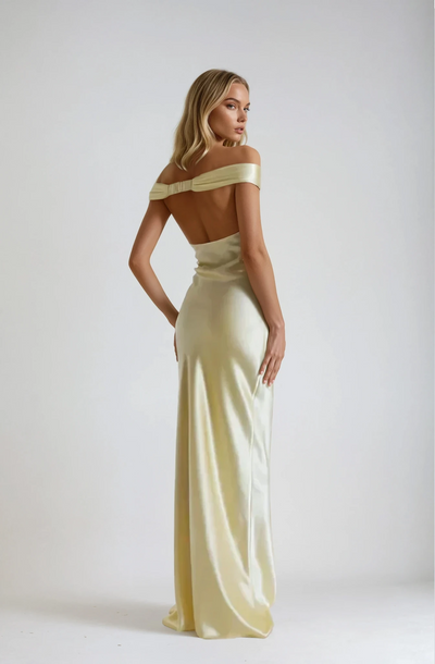 Emory - Robe maxi satin dos nu