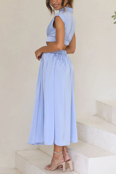 Quincy – Robe Midi avec Découpe et Poches