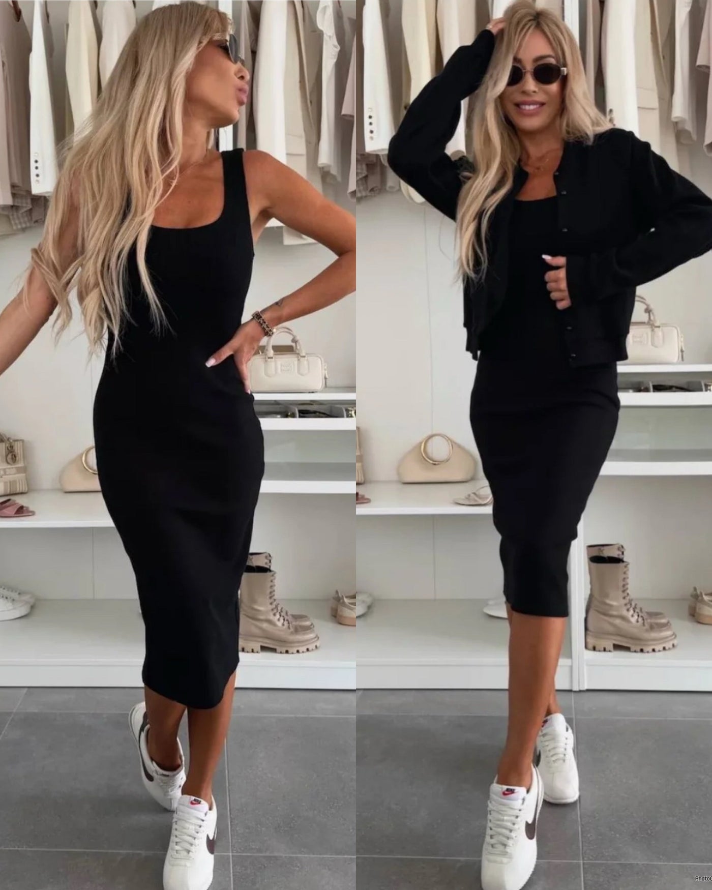 Karin – Ensemble Robe Midi avec Veste Bomber