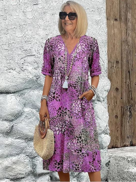 Chloe – Robe Mi-Longue au Style Vibrant