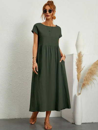Ruby - Robe Essentielle Élégante en Coton et Lin