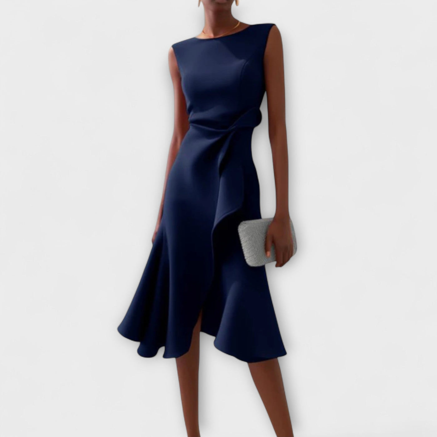 Sonia - Robe midi asymétrique drapée