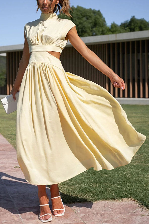 Quincy – Robe Midi avec Découpe et Poches