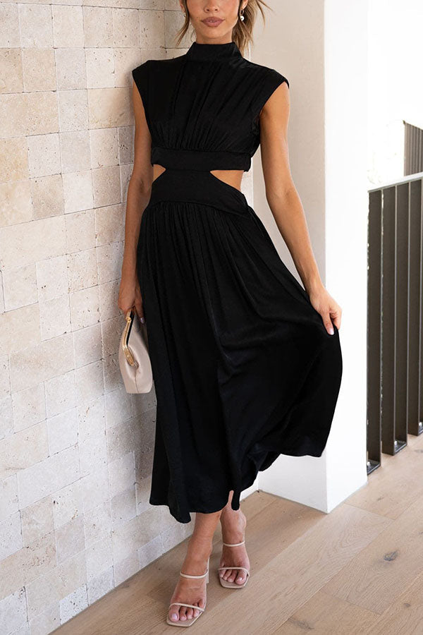 Quincy – Robe Midi avec Découpe et Poches