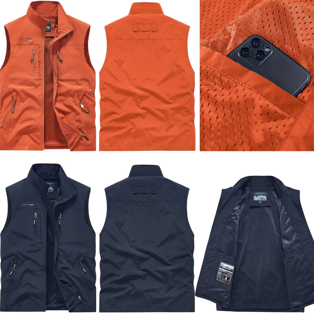 Tauno – Gilet cargo multifonctions pour homme
