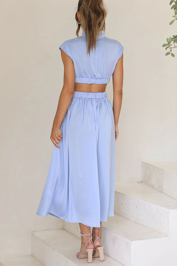 Quincy – Robe Midi avec Découpe et Poches
