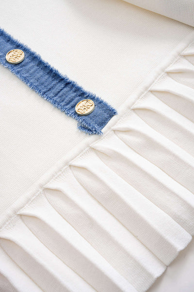 Amélie - Robe Pull Sans Manches Patchwork en Tricot Métallisé
