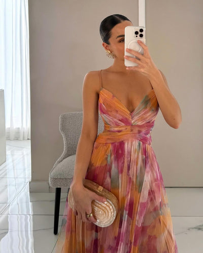 Giselle – Robe longue envoûtante à imprimé fleuri