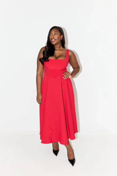 Doris – Robe à encolure carrée