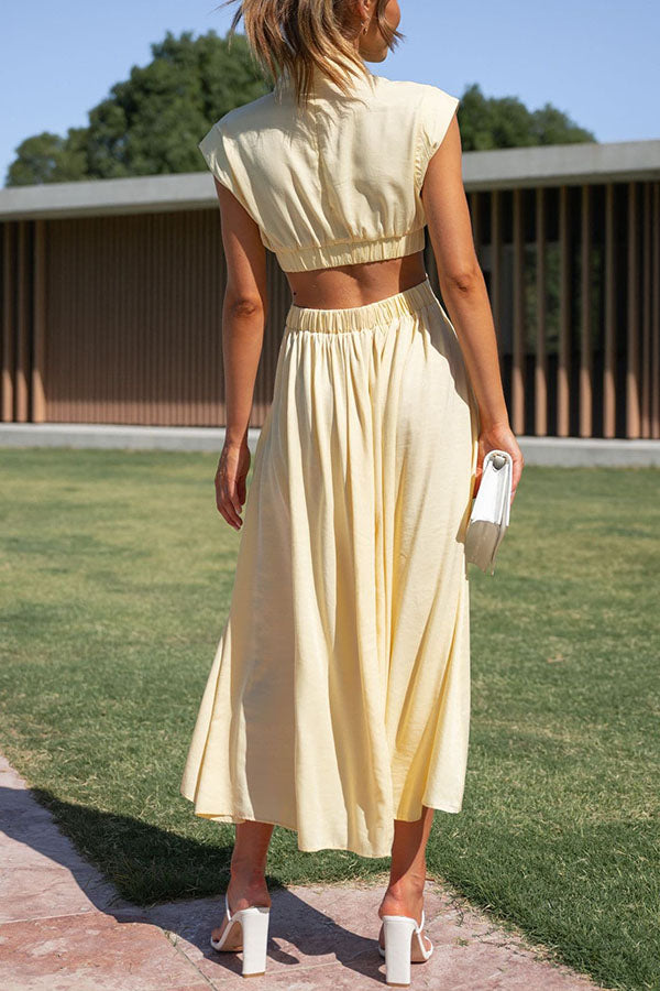 Quincy – Robe Midi avec Découpe et Poches