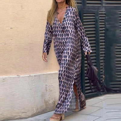 Bellevo – Robe Élégante à Imprimé Marron