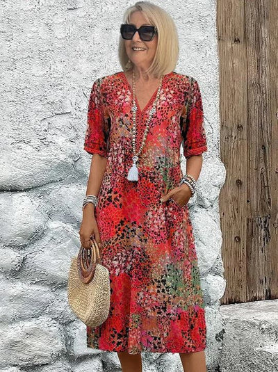 Chloe – Robe Mi-Longue au Style Vibrant