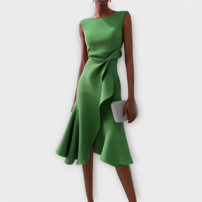 Sonia - Robe midi asymétrique drapée