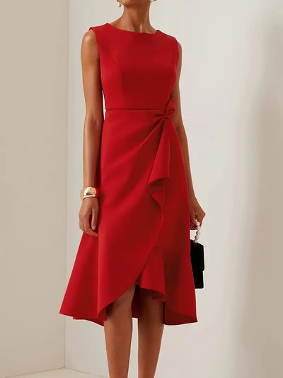 Sonia - Robe midi asymétrique drapée