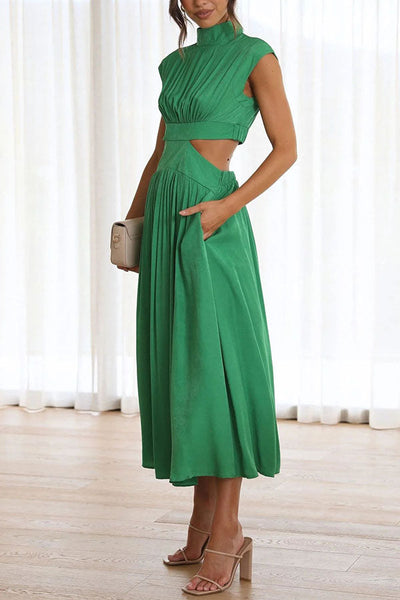 Quincy – Robe Midi avec Découpe et Poches